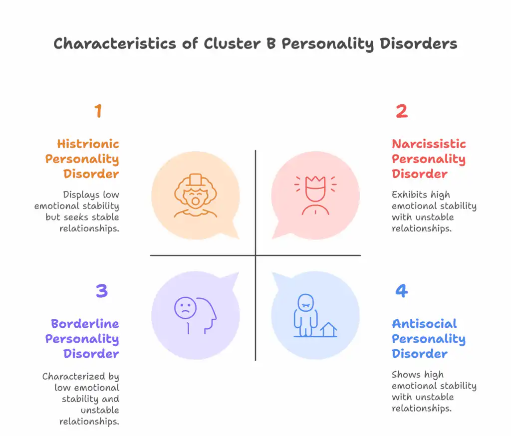 Characteristics of Cluster B Personality Disorders